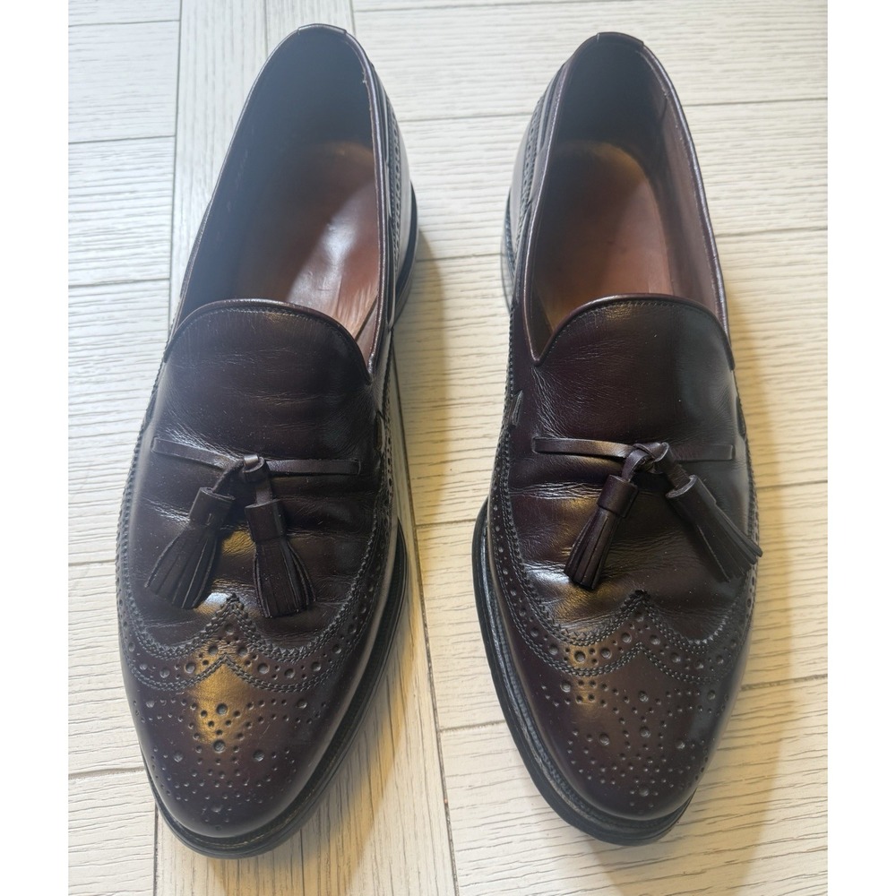 Allen Edmonds‎ Manchester 8577 Burgundy Leather Men's Wingtip Loafer Tassel 10 D